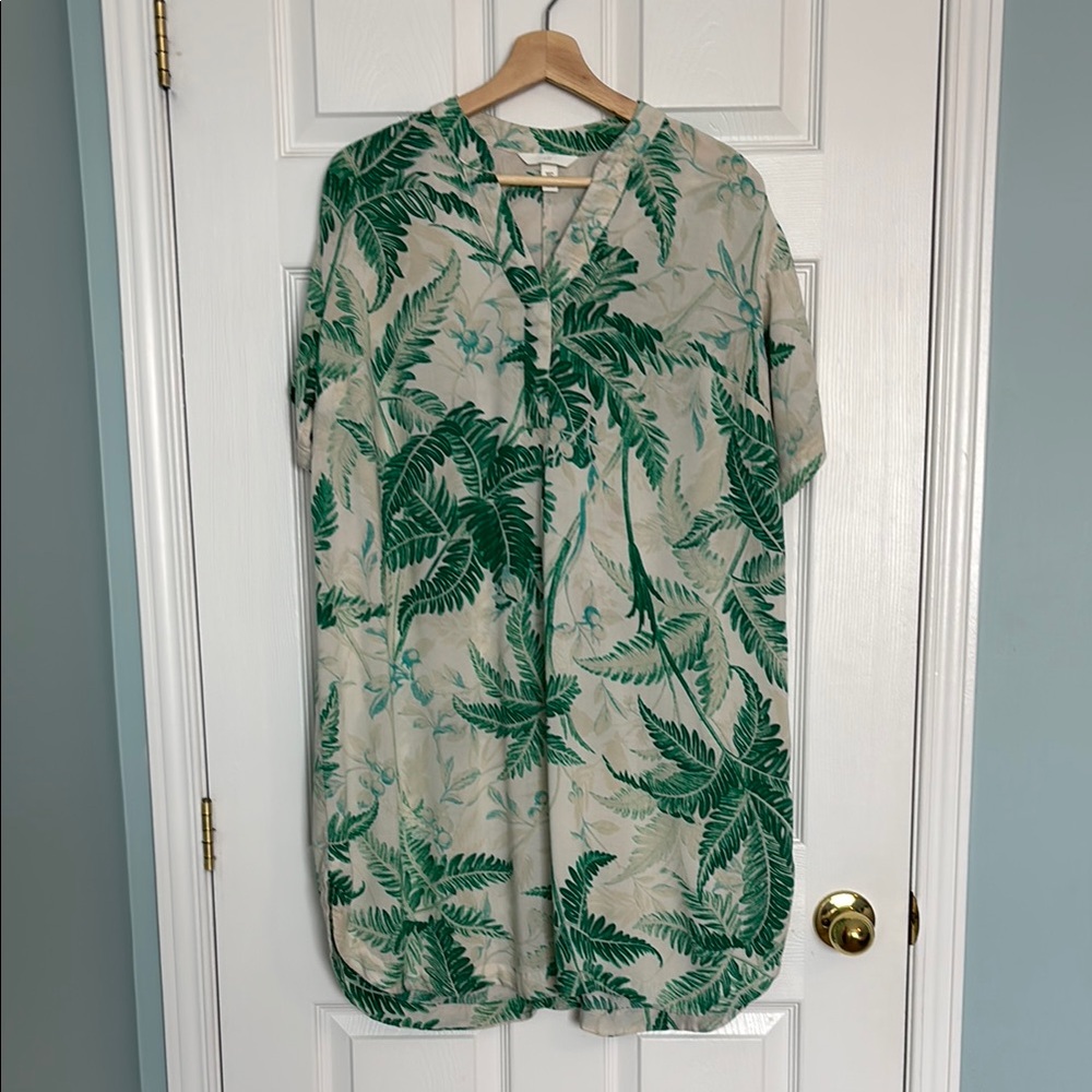 H&M tropical green leaf print tunic